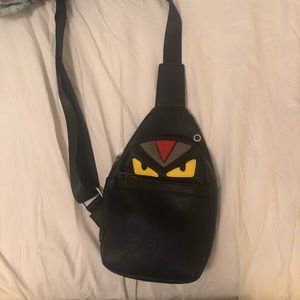 Fendi Leather Monster shoulder strap bag/pouch